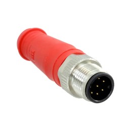 1 pcs - Molex Circular Connector, 8 Contacts, M12 Connector, Plug, Male, IP67, Safety Micro-Change Series
