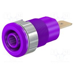 10 pcs : 23.3060-26 - Socket, 4mm banana, 32A, 1kV, Cutout: Ø12.2mm, violet, gold-plated