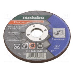 10 pcs : 616486000 - Grinding wheel, Ø: 125mm, Øhole: 22.2mm, Disc thick: 6mm, steel