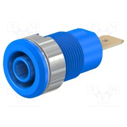 10 pcs : 23.3060-23 - Socket, 4mm banana, 32A, 1kV, Cutout: Ø12.2mm, blue, gold-plated