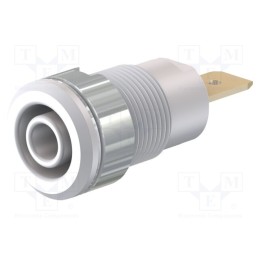 10 pcs : 23.3060-29 - Socket, 4mm banana, 32A, 1kV, Cutout: Ø12.2mm, white, gold-plated