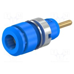 10 pcs : 65.9194-23 - Socket, 2mm banana, 10A, 29mm, blue, on panel, Plating: gold-plated