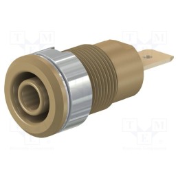 10 pcs : 23.3060-27 - Socket, 4mm banana, 32A, 1kV, Cutout: Ø12.2mm, brown, gold-plated