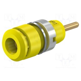 10 pcs : 65.9194-24 - Socket, 2mm banana, 10A, 29mm, yellow, on panel, insulated