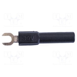 10 pcs : BU-30211A-0 - Fork terminals, banana 4mm plug,fork terminal, 60VDC, 36A, black