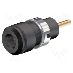 10 pcs : 65.9194-21 - Socket, 2mm banana, 10A, 29mm, black, on panel, insulated