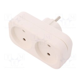 10 pcs : W-01139 - Connector: AC supply, splitter, 2P, 230VAC, 16A, Type: round, white