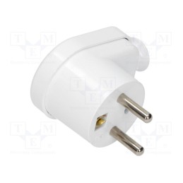 10 pcs : W-10104 - Connector: AC supply, male, plug, 2P+PE, 230VAC, 16A, white, PIN: 3