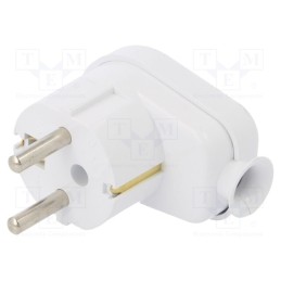 10 pcs : W-10105 - Connector: AC supply, male, plug, 2P+PE, 250VAC, 16A, white, PIN: 3