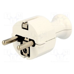 10 pcs : W-10120 - Connector: AC supply, male, plug, 2P+PE, 230VAC, 16A, white, PIN: 3