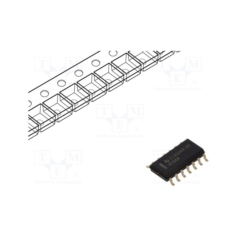 10 pcs : CD74HC86M96 - IC: digital, XOR, Ch: 4, IN: 2, SMD, SO14, 2÷6VDC, HC