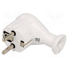 10 pcs : W-10121 - Connector: AC supply, male, plug, 2P+PE, 230VAC, 16A, white, PIN: 3