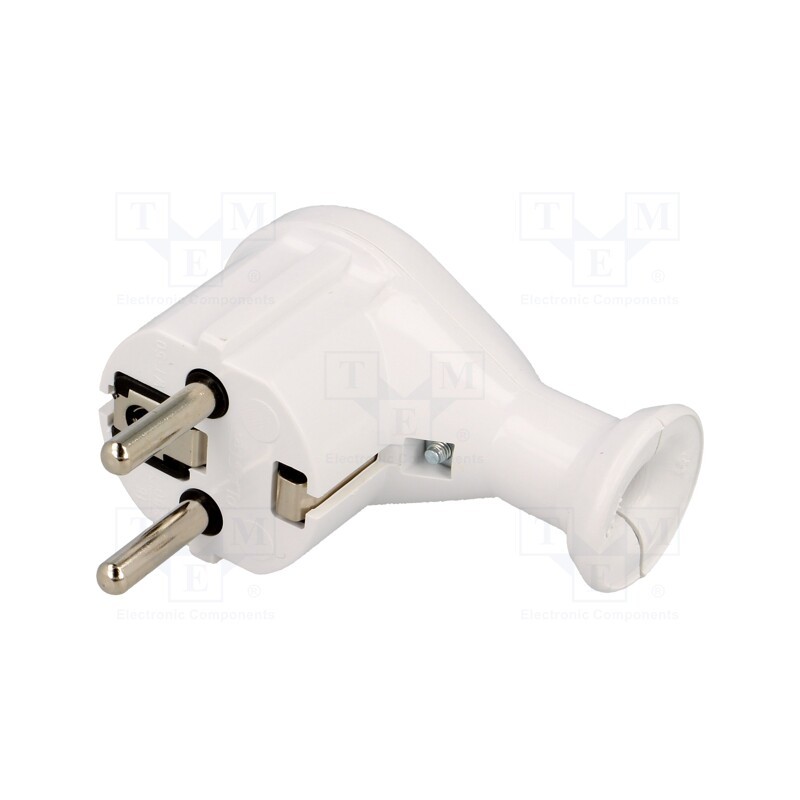 10 pcs : W-10121 - Connector: AC supply, male, plug, 2P+PE, 230VAC, 16A, white, PIN: 3