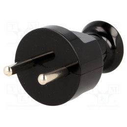 10 pcs : W-10124 - Connector: AC supply, male, plug, 2P, 230VAC, 16A, Type: round, black