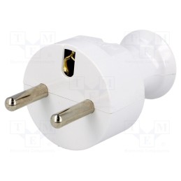 10 pcs : W-10125 - Connector: AC supply, male, plug, 2P+PE, 230VAC, 16A, white, PIN: 3