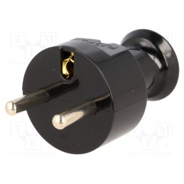 10 pcs : W-10127 - Connector: AC supply, male, plug, 2P+PE, 230VAC, 16A, black, PIN: 3