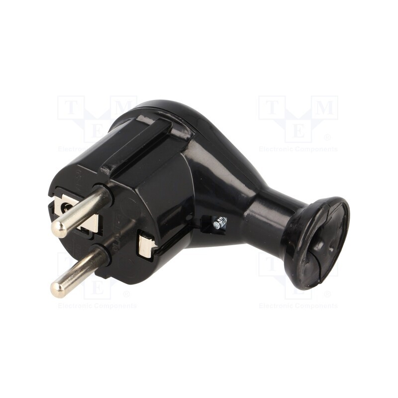 10 pcs : W-10132 - Connector: AC supply, male, plug, 2P+PE, 230VAC, 16A, black, PIN: 3