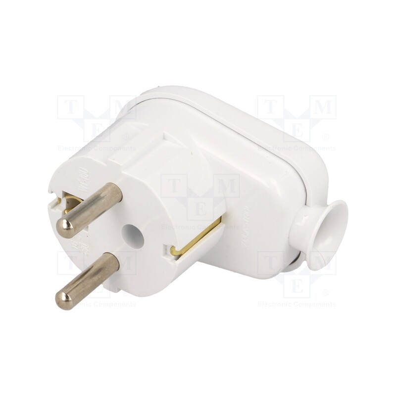 10 pcs : W-10133 - Connector: AC supply, male, plug, 2P+PE, 230VAC, 16A, white, PIN: 3