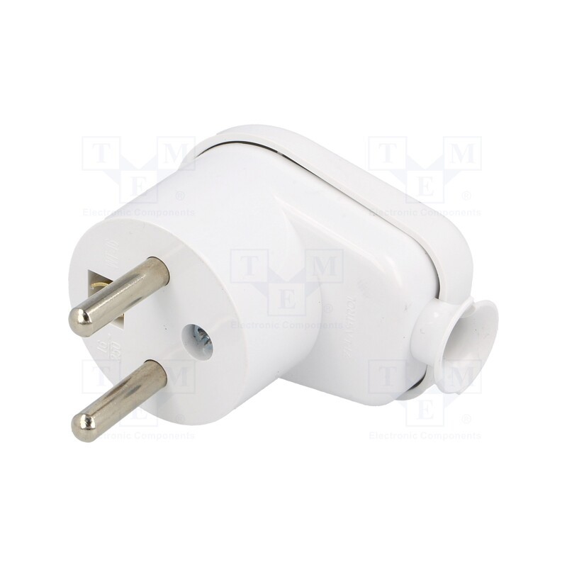 10 pcs : W-10134 - Connector: AC supply, male, plug, 2P+PE, 230VAC, 16A, white, PIN: 3