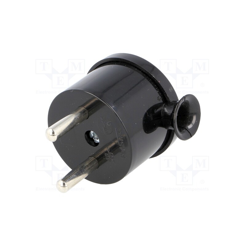 10 pcs : W-10135 - Connector: AC supply, male, plug, 2P, 230VAC, 16A, Type: MINI,round