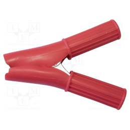 10 pcs : BU-46A-2L - Crocodile clip, 50A, Grip capac: max.29mm, Overall len: 79mm, red