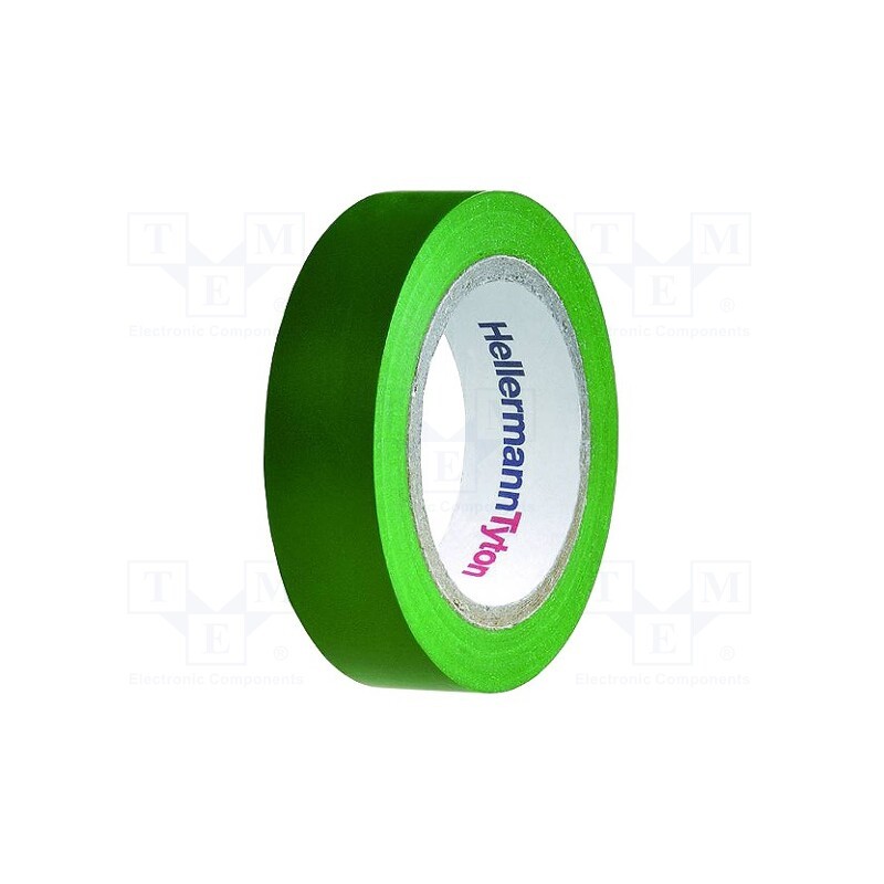 20 rol : 710-00103 HELATAPE FLEX15 - Tape: electrical insulating, W: 15mm, L: 10m, Thk: 150um, green, 220%