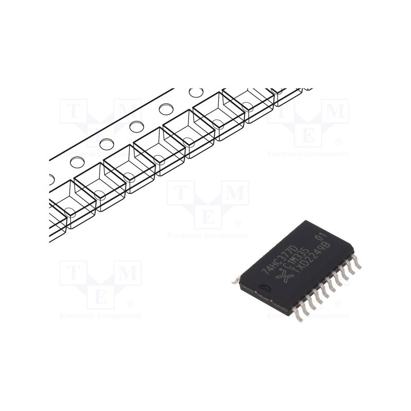 10 pcs : 74HC377D,653 - IC: digital, D flip-flop, Ch: 8, CMOS, SMD, SO20, , HC