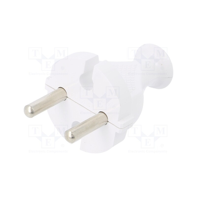 10 pcs : W-98131 - Connector: AC supply, male, plug, 2P, 230VAC, 10A, white, for cable