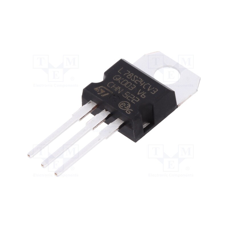 10 pcs : L78S24CV - IC: voltage regulator, linear,fixed, 24V, 2A, TO220AB, THT,
