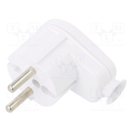 10 pcs : W-98133 - Connector: AC supply, male, plug, 2P, 230VAC, 16A, white, for cable