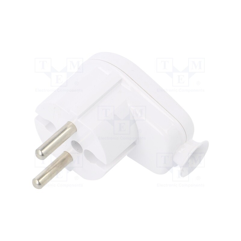 10 pcs : W-98133 - Connector: AC supply, male, plug, 2P, 230VAC, 16A, white, for cable