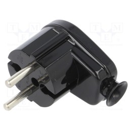 10 pcs : W-98134 - Connector: AC supply, male, plug, 2P, 230VAC, 16A, black, for cable