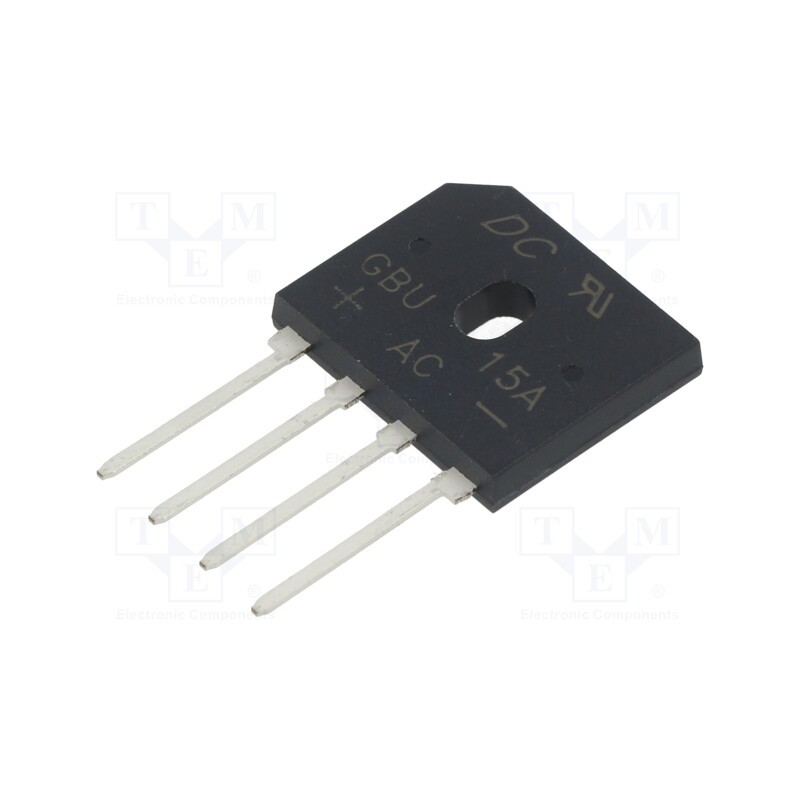 10 pcs : GBU15A - Bridge rectifier: single-phase, Urmax: 50V, If: 15A, Ifsm: 240A