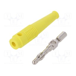 10 pcs : 64.9199-24 - Plug, 4mm banana, 32A, yellow, 2.5mm2, nickel plated, soldered