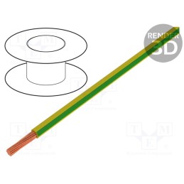 50 m : LGY0.35/25-YL/GR - Wire, H05V-K,LgY, stranded, Cu, 0.35mm2, PVC, yellow-green, 25m