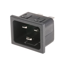 1 pcs - Schurter C20 Snap-In IEC Connector Male, 20A, 250 V