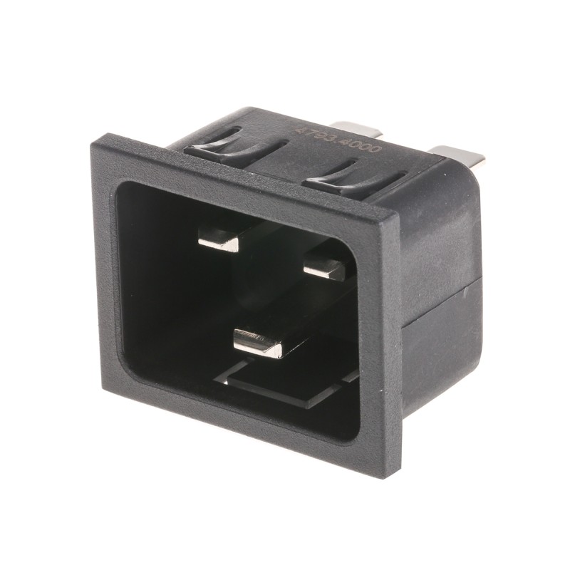 1 pcs - Schurter C20 Snap-In IEC Connector Male, 20A, 250 V