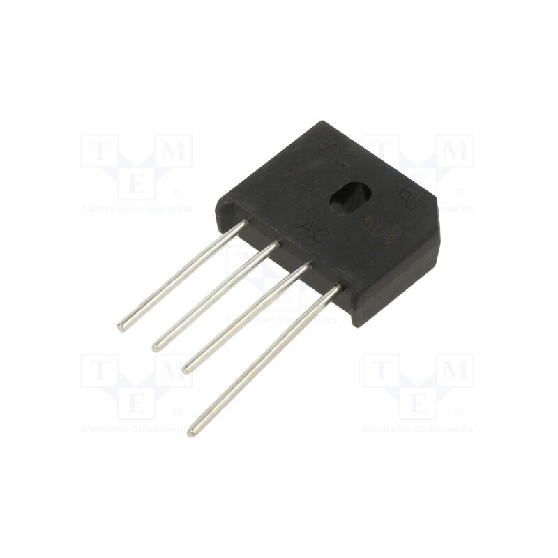 10 pcs : RS604 - Bridge rectifier: single-phase, Urmax: 400V, If: 6A, Ifsm: 150A