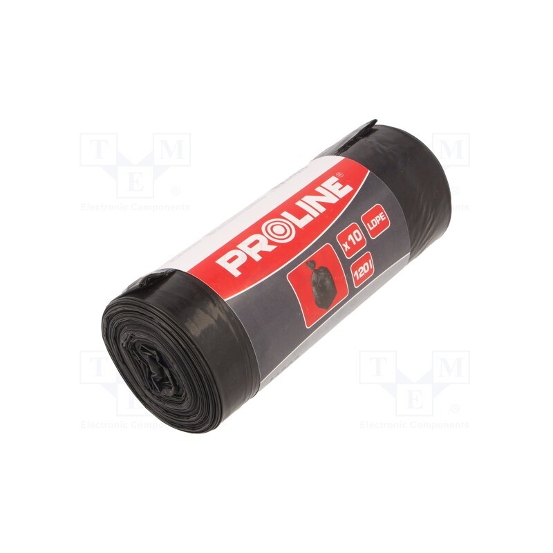 10 rol : 41203 - Trash bags, polyetylene LD, black, 120l, 10pcs.