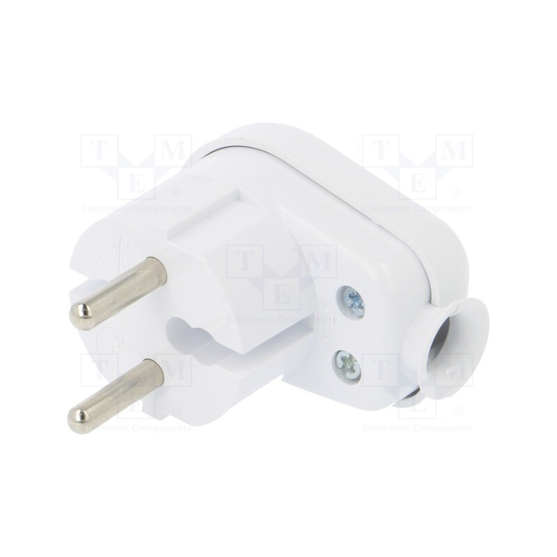 10 pcs : WT-16 K2 BI - Connector: AC supply, male, plug, 2P, 250VAC, 16A, white, for cable