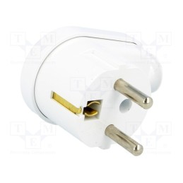 10 pcs : WT-16U - Connector: AC supply, male, plug, 2P+PE, 230VAC, 16A, white, PIN: 3
