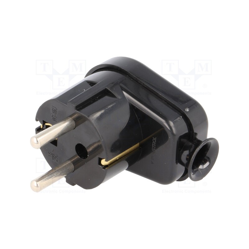 10 pcs : WT-16U CZ - Connector: AC supply, male, plug, 2P+PE, 230VAC, 16A, black, PIN: 3