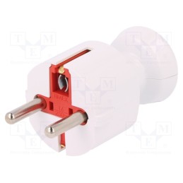 10 pcs : WT-40 BI - Connector: AC supply, male, plug, 2P+PE, 250VAC, 16A, white, PIN: 3