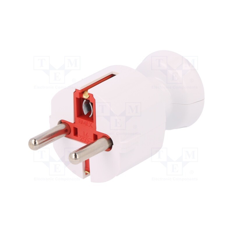 10 pcs : WT-40 BI - Connector: AC supply, male, plug, 2P+PE, 250VAC, 16A, white, PIN: 3