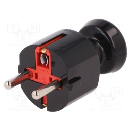 10 pcs : WT-40 CZ - Connector: AC supply, male, plug, 2P+PE, 250VAC, 16A, black, PIN: 3