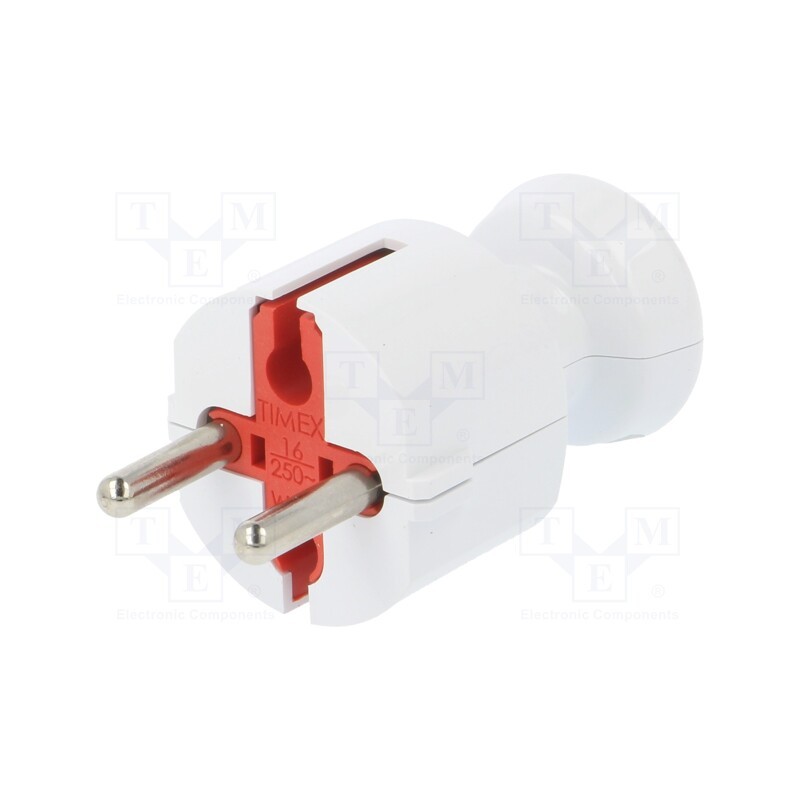 10 pcs : WT-40 K2 BI - Connector: AC supply, male, plug, 2P, 250VAC, 16A, white, for cable