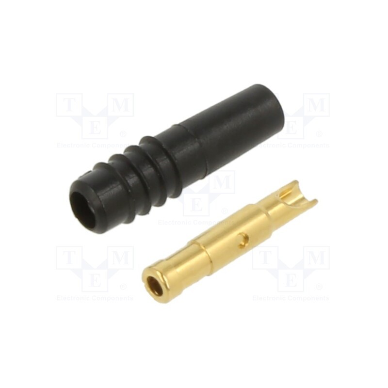 10 pcs : 22.2603-21 - Socket, 1mm banana, 6A, 30VAC, 60VDC, black, Plating: gold-plated