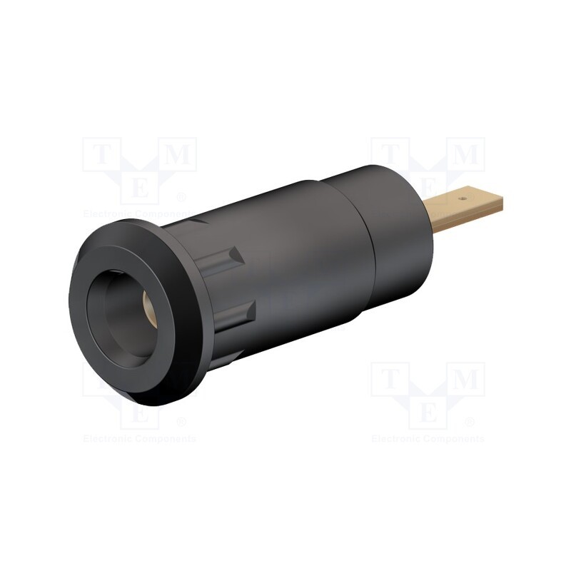 10 pcs : 65.9099-21 - Socket, 2mm banana, 10A, 28mm, black, soldered,on panel, insulated