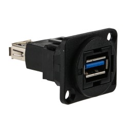 1 pcs - RS PRO Straight, Panel Mount, Socket Type A to A 3.0 USB Connector