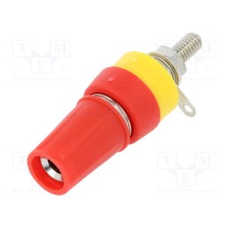 10 pcs : CL1572 - Socket, 4mm banana, 15A, 250VDC, L: 42mm, red, nickel plated